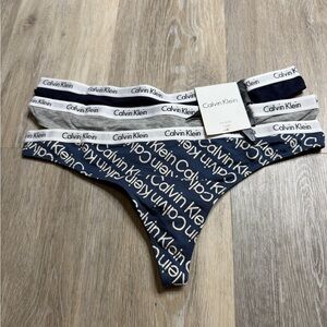 Calvin Klein Kids Navy, Gray & Black 3-Pack Thongs